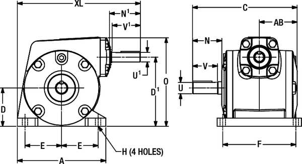 Speed Reducer, Indirect Drive, 58:1