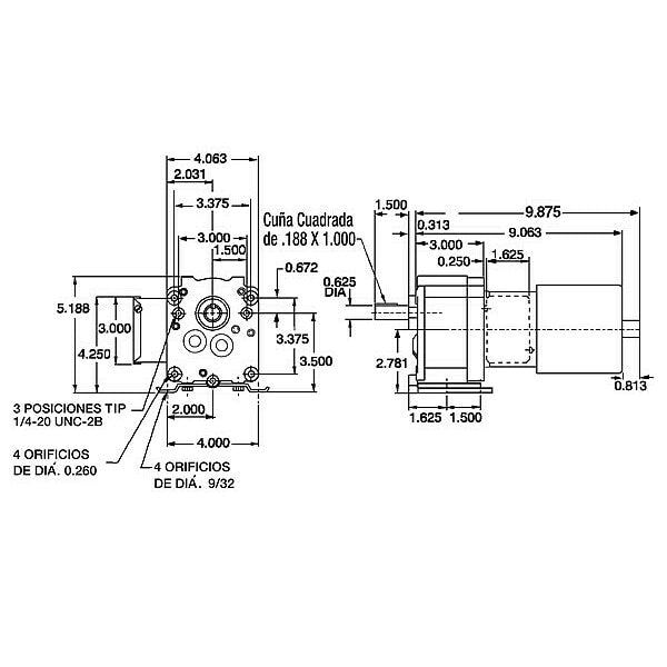 AC Gearmotor, 14 rpm, TEFC, 115V