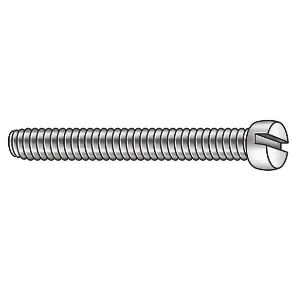 #2-56 x 7/8 in Slotted Fillister Machine Screw, Plain 18-8 Stainless Steel, 100 PK