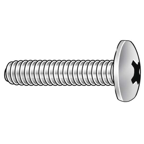 #10-24 x 1 in Phillips Truss Machine Screw, Plain 18-8 Stainless Steel, 100 PK