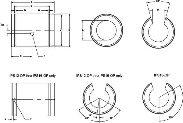 Ball Bushing Bearing, Open, Bore 3/4 In