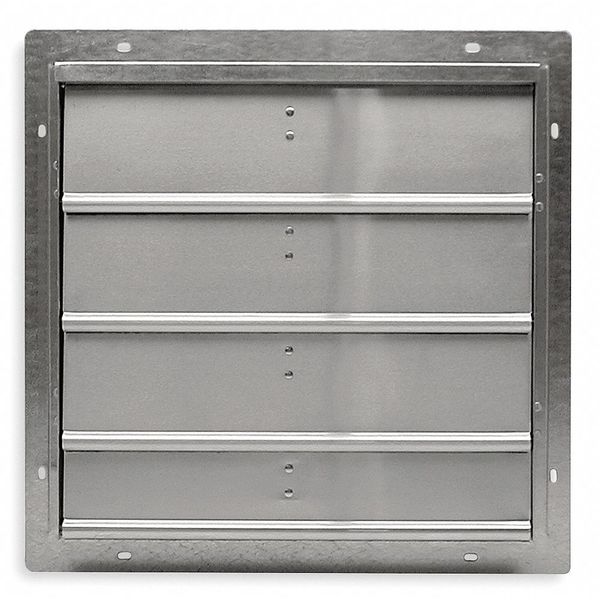 12 in Backdraft Damper / Wall Shutter, 12-1/2 in x 12-1/2 in