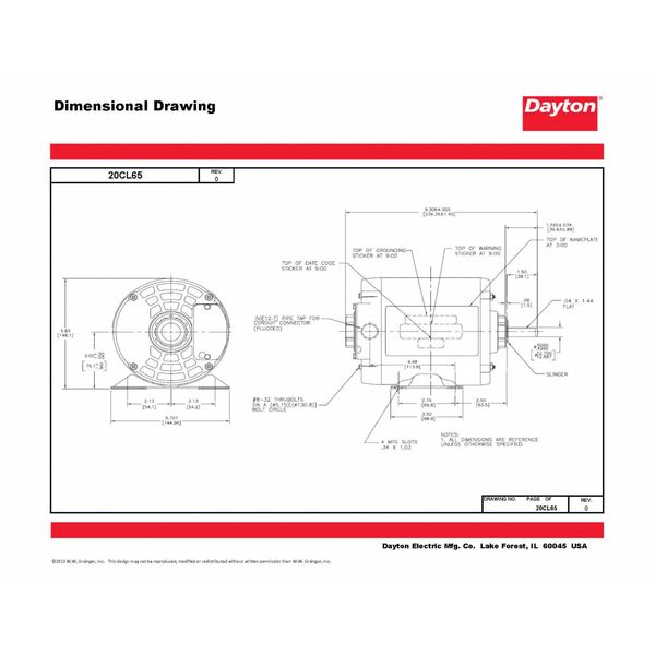 3-Phase General Purpose Motor, 1/3 HP, 48 Frame, 230/460V AC Voltage, 3,450 Nameplate RPM