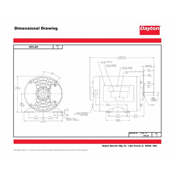 3-Phase General Purpose Motor, 1/2 HP, 48 Frame, 230/460V AC Voltage, 3,450 Nameplate RPM