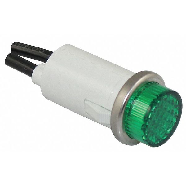 Raised Indicator Light, Green, 120V