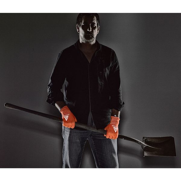 Hi-Vis Cut Resistant Coated Gloves, A2 Cut Level, Nitrile/Polyurethane, 9, 1 PR