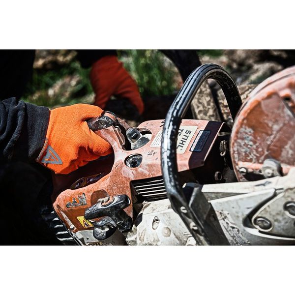 Hi-Vis Cut Resistant Coated Gloves, A2 Cut Level, Nitrile/Polyurethane, 8, 1 PR