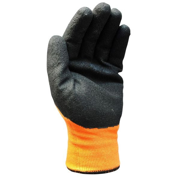 Hi-Vis Cut Resistant Coated Gloves, A2 Cut Level, Nitrile, 10, 1 PR