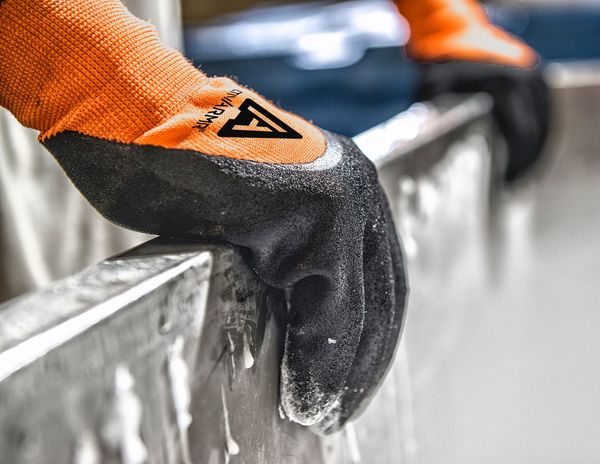 Hi-Vis Cut Resistant Coated Gloves, A2 Cut Level, Nitrile, 8, 1 PR