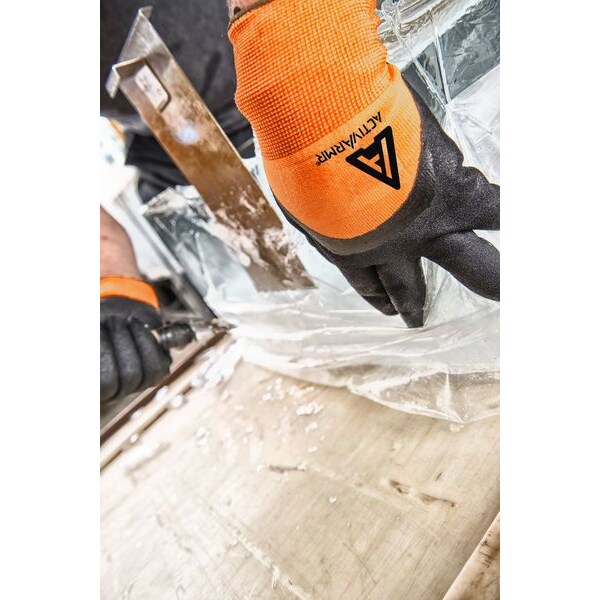 Hi-Vis Cut Resistant Coated Gloves, A2 Cut Level, Nitrile, 10, 1 PR
