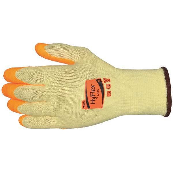 Hi-Vis Cut Resistant Coated Gloves, A5 Cut Level, Nitrile, XS, 1 PR