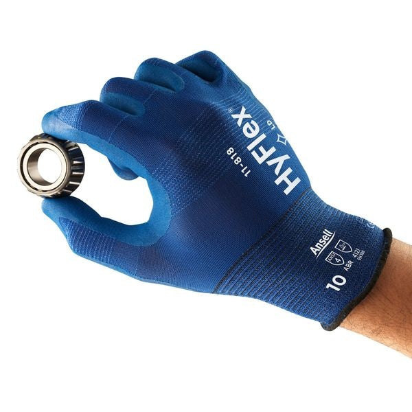 Foam Nitrile Coated Gloves, Palm Coverage, Blue, 10, PR
