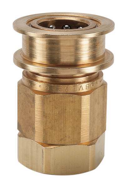 Hydraulic Quick Connect Hose Coupling, Brass Body, Sleeve Lock, 3/8