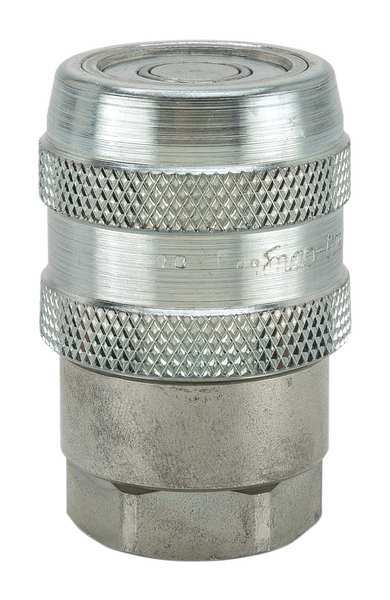 Hydraulic Quick Connect Hose Coupling, Steel Body, Push-to-Connect Lock, 3/8