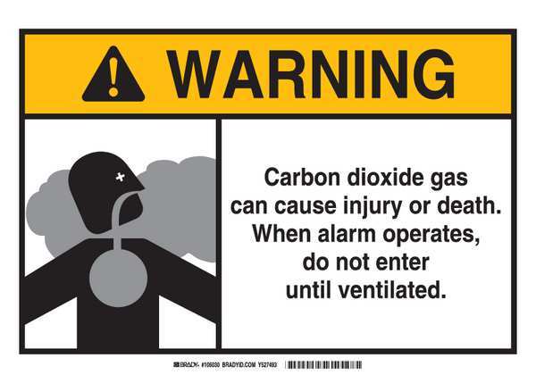 Warning Sign, 10 in H, 14 in W, Fiberglass, Rectangle, English, 106030