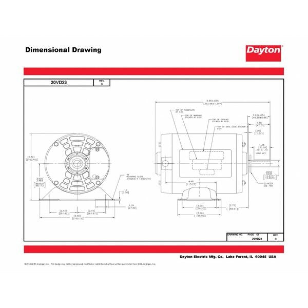 3-Phase General Purpose Motor, 1/2 HP, 56 Frame, 230/460V AC Voltage, 3,450 Nameplate RPM