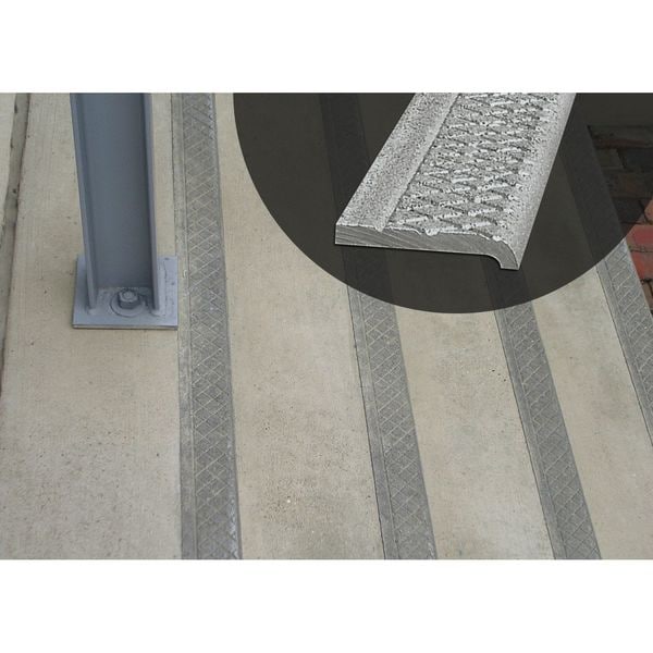 Stair Nosing, Silver, 36in W, Cast Aluminum