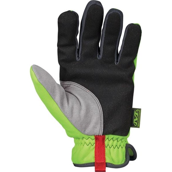 Hi-Vis Mechanics Gloves, L, Yellow, Anatomically Designed Two-Piece, Trekdry(R)