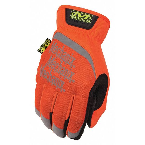 Hi-Vis Mechanics Gloves, S, Yellow, Anatomically Designed Two-Piece Palm, Trekdry(R)