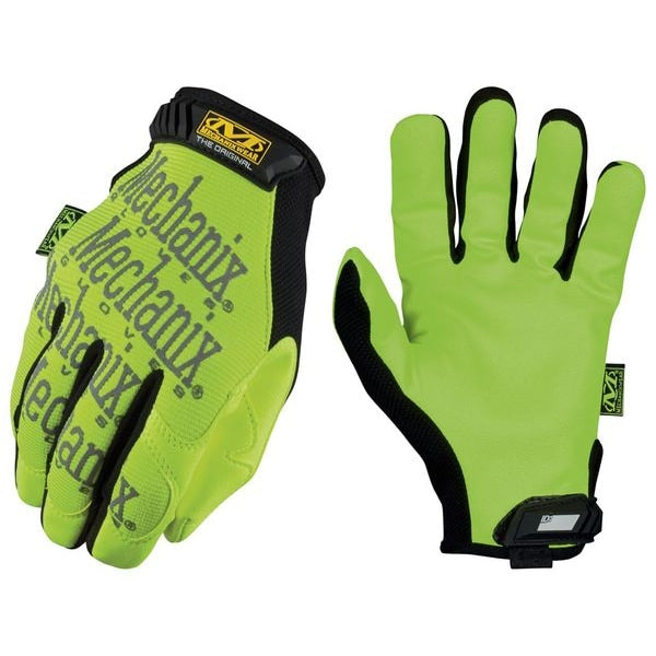 Hi-Vis Mechanics Gloves, M, Yellow, Synthetic Leather, Trekdry(R)