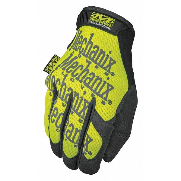 Hi-Vis Mechanics Gloves, S, Yellow, Synthetic Leather, Trekdry(R)