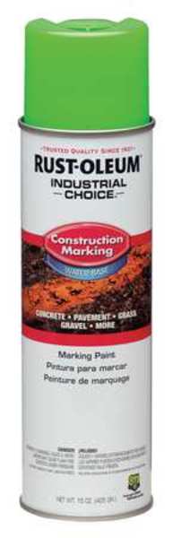 Construction Marking Paint, 17 oz., Fluorescent Green, Water -Based