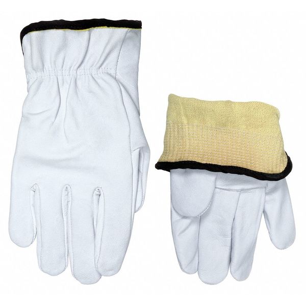 Leather Palm Gloves, Goatskin Palm, L, PR
