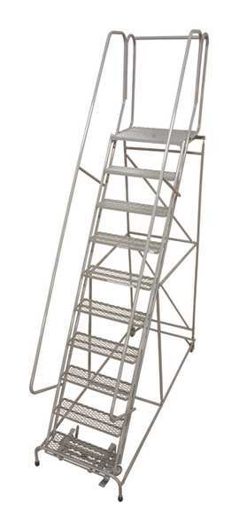 130 in H Steel Rolling Ladder, 10 Steps