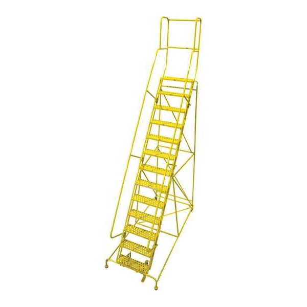 172 in H Steel Rolling Ladder, 13 Steps