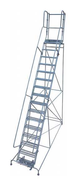 202 in H Steel Rolling Ladder, 16 Steps