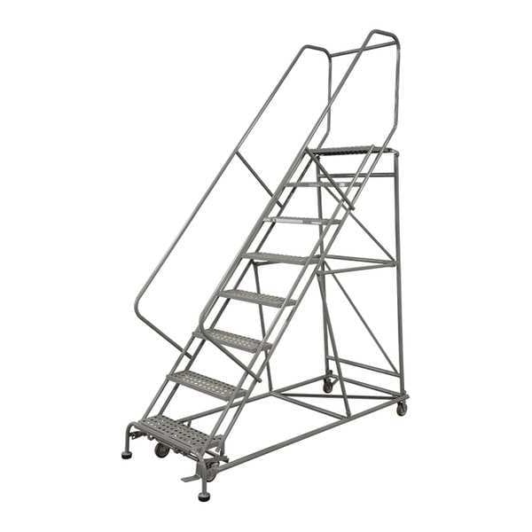 130 in H Steel Rolling Ladder, 10 Steps