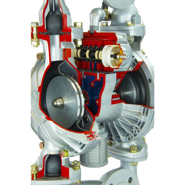 Double Diaphragm Pump, Cast iron, Air Operated, Santoprene, 164 GPM