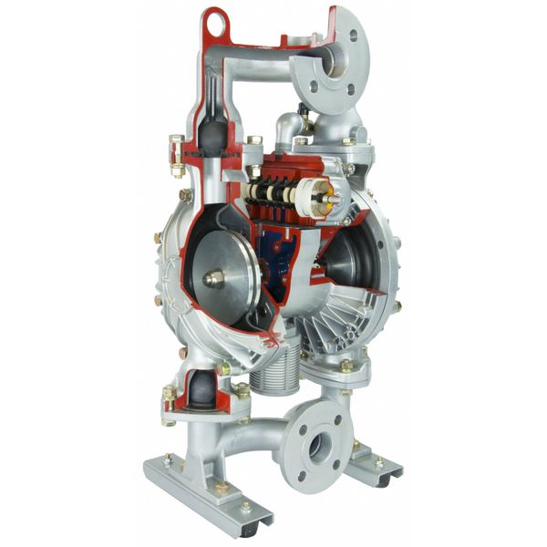 Double Diaphragm Pump, Cast iron, Air Operated, Santoprene, 164 GPM