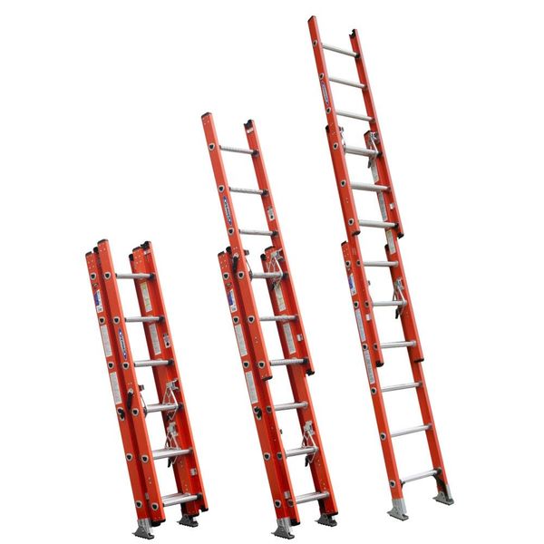 Fiberglass Extension Ladder, 300 lb Load Capacity