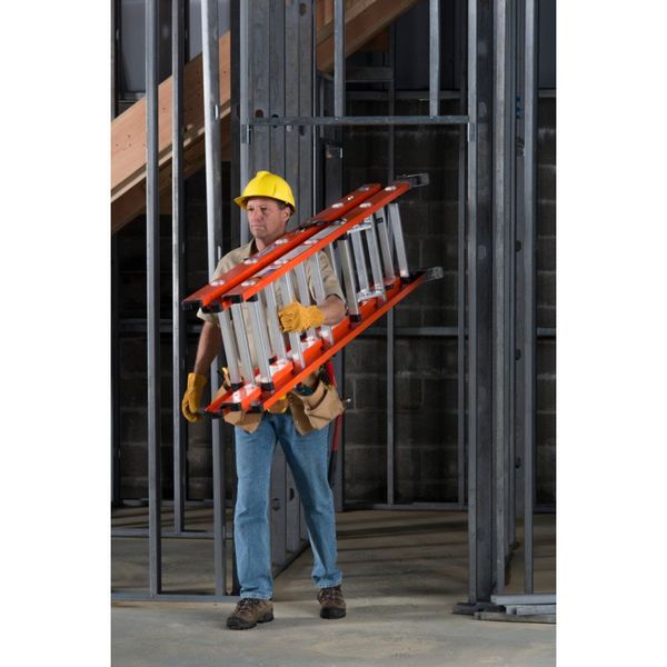 Fiberglass Extension Ladder, 300 lb Load Capacity