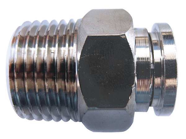 Nickel Plated Brass Male Adapter, 3/8 in Tube Size