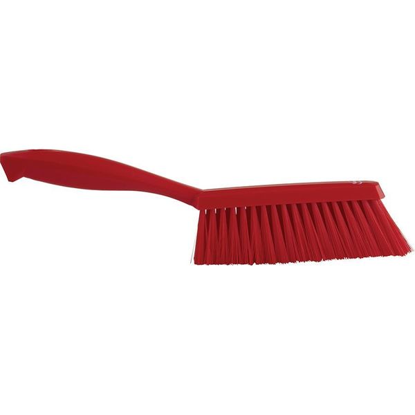 1 19/32 in W Bench Brush, Soft, 6 3/4 in L Handle, 7 in L Brush, Red, Plastic, 13 in L Overall