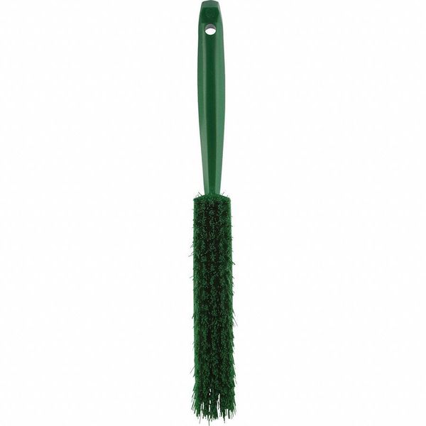 1 19/32 in W Bench Brush, Medium, 6 1/2 in L Handle, 6 1/2 in L Brush, Green, Plastic