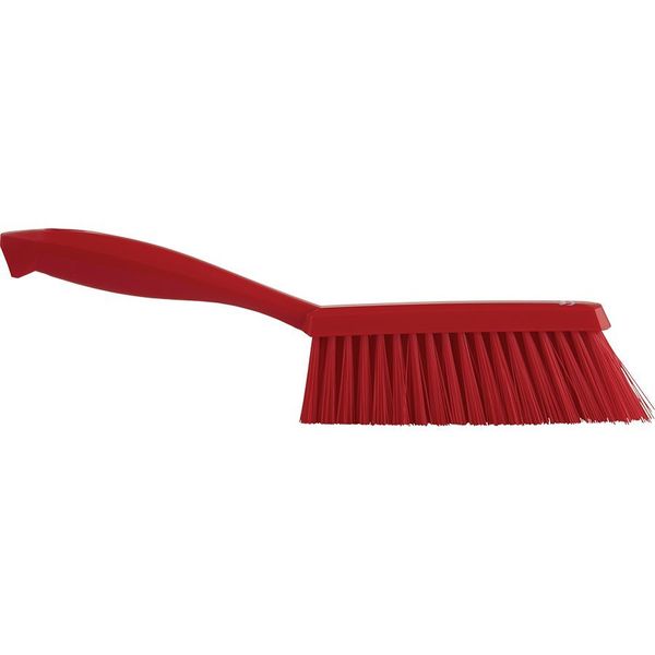 1 19/32 in W Bench Brush, Medium, 6 1/2 in L Handle, 6 1/2 in L Brush, Red, Plastic, 13 in L Overall