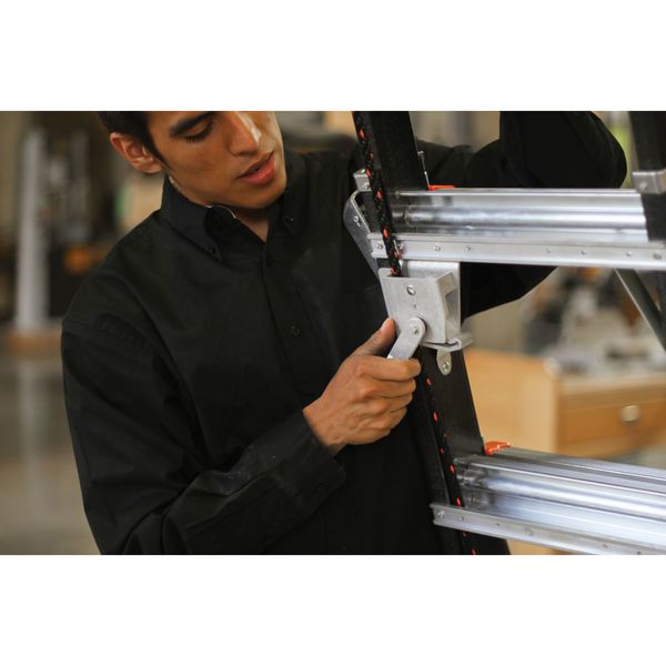 5 to 9 ft Fiberglass Adjustable Safety Cage Platform Stepladder