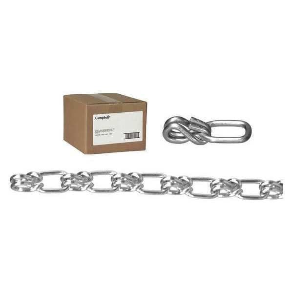 #2 Lock Link Single Loop Chain, Sheared, Zinc Plated, 100' per Carton