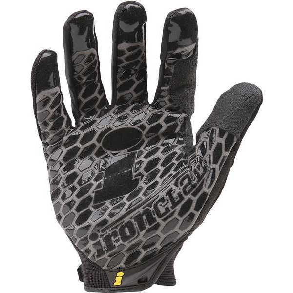 Mechanics Gloves, 2XL, Black, Single Layer and Seamless, Ribbed Stretch Nylon