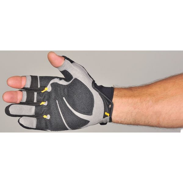 Mechanics Gloves, M, Black, Single Layer Seamless with Sewn Duraclad(TM) Patches
