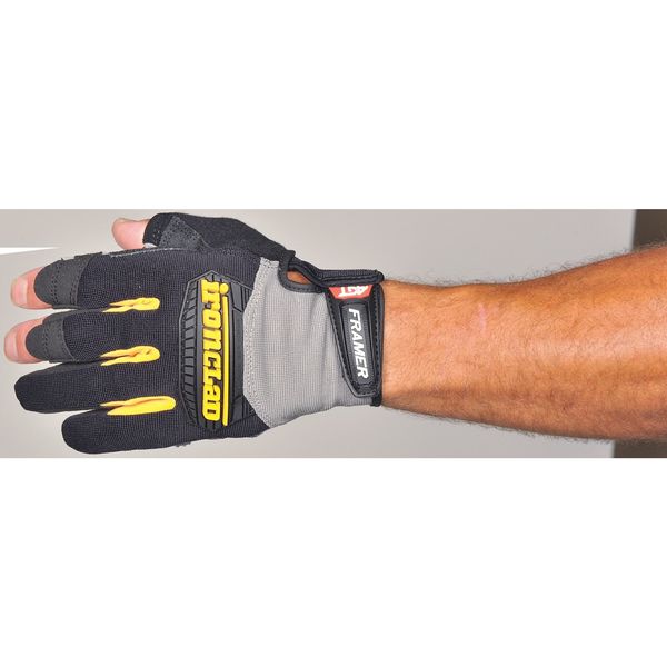 Mechanics Gloves, XL, Black, Single Layer Seamless with Sewn Duraclad(TM) Patches
