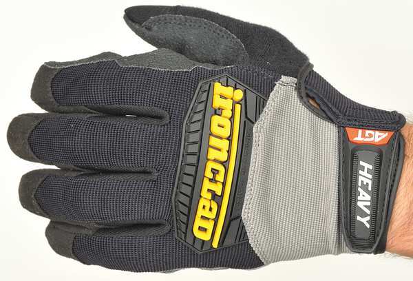 Mechanics Gloves, S, Black, Single Layer Seamless with Sewn Duraclad(TM) Patches