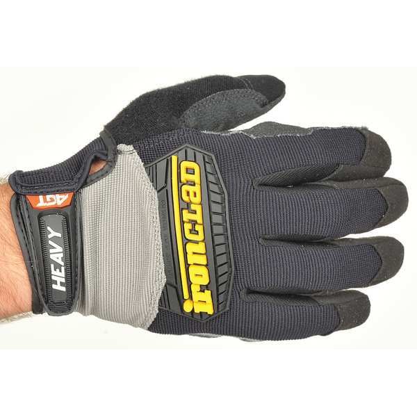 Mechanics Gloves, M, Black, Single Layer Seamless with Sewn Duraclad(TM) Patches