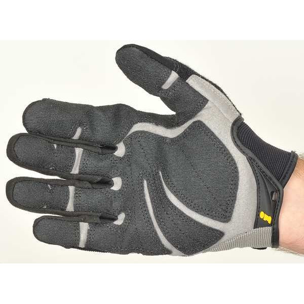 Mechanics Gloves, M, Black, Single Layer Seamless with Sewn Duraclad(TM) Patches