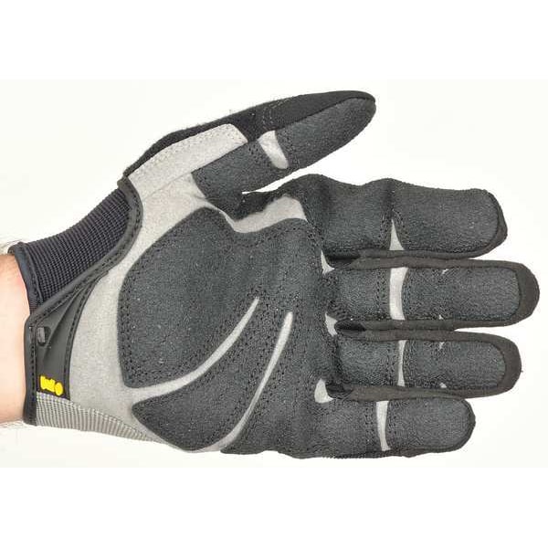 Mechanics Gloves, M, Black, Single Layer Seamless with Sewn Duraclad(TM) Patches