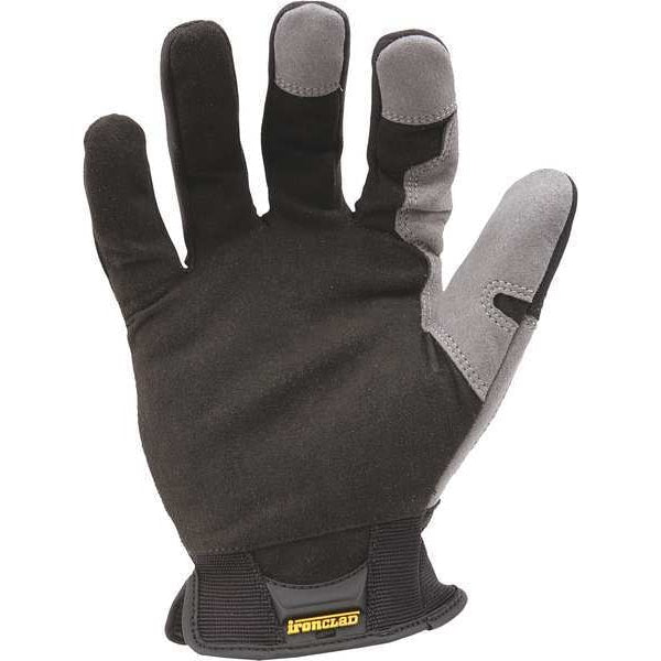 Mechanics Gloves, 2XL, Black, Single Layer and Seamless, Ribbed Stretch Nylon