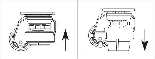 Leveling Caster, 551 lb, 2 In.